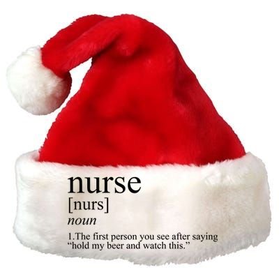 Funny Nurse Definition Premium Christmas Santa Hat