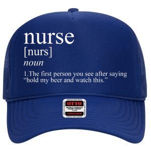 Funny Nurse Definition High Crown Mesh Back Trucker Hat