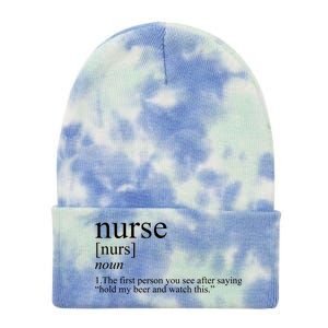 Funny Nurse Definition Tie Dye 12in Knit Beanie