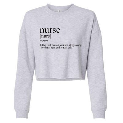 Funny Nurse Definition Cropped Pullover Crew