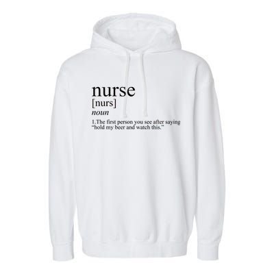 Funny Nurse Definition Garment-Dyed Fleece Hoodie