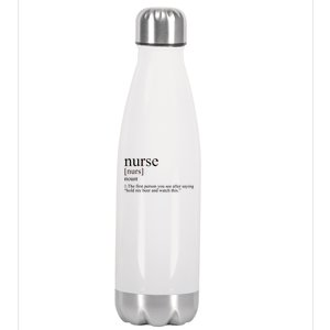 Funny Nurse Definition Stainless Steel Insulated Water Bottle