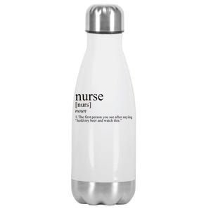 Funny Nurse Definition Stainless Steel Insulated Water Bottle