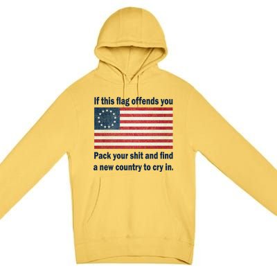 Funny Offensive Betsy Ross Flag Premium Pullover Hoodie