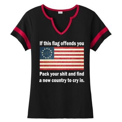 Funny Offensive Betsy Ross Flag Ladies Halftime Notch Neck Tee