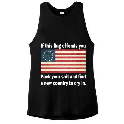 Funny Offensive Betsy Ross Flag Ladies PosiCharge Tri-Blend Wicking Tank