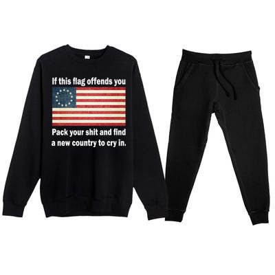 Funny Offensive Betsy Ross Flag Premium Crewneck Sweatsuit Set