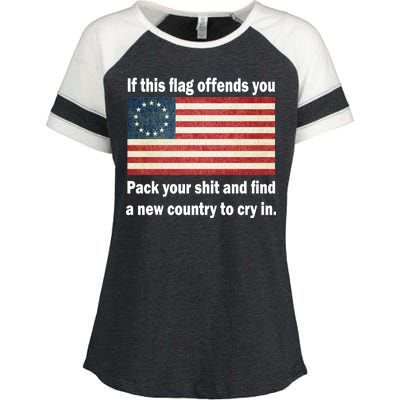 Funny Offensive Betsy Ross Flag Enza Ladies Jersey Colorblock Tee