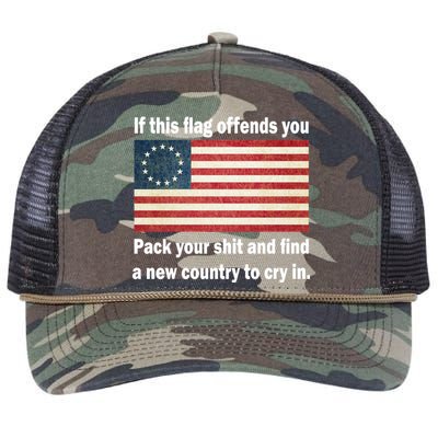 Funny Offensive Betsy Ross Flag Retro Rope Trucker Hat Cap