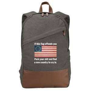 Funny Offensive Betsy Ross Flag Cotton Canvas Backpack