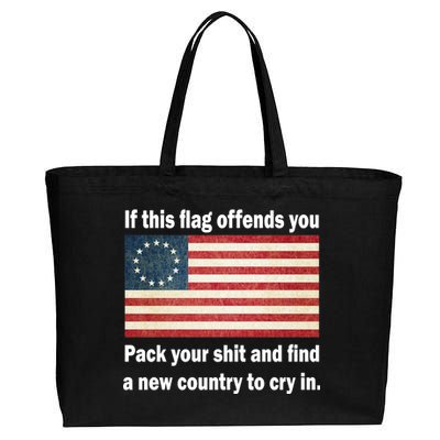 Funny Offensive Betsy Ross Flag Cotton Canvas Jumbo Tote