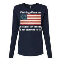 Funny Offensive Betsy Ross Flag Womens Cotton Relaxed Long Sleeve T-Shirt