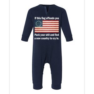 Funny Offensive Betsy Ross Flag Infant Fleece One Piece