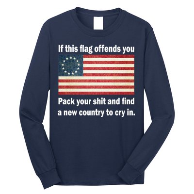 Funny Offensive Betsy Ross Flag Long Sleeve Shirt