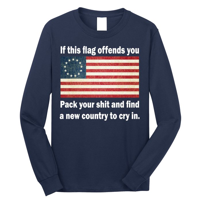 Funny Offensive Betsy Ross Flag Long Sleeve Shirt