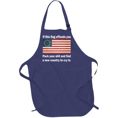 Funny Offensive Betsy Ross Flag Full-Length Apron With Pockets