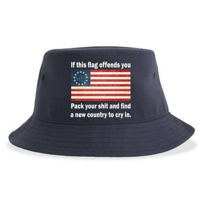 Funny Offensive Betsy Ross Flag Sustainable Bucket Hat