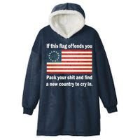 Funny Offensive Betsy Ross Flag Hooded Wearable Blanket