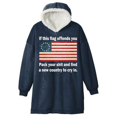 Funny Offensive Betsy Ross Flag Hooded Wearable Blanket