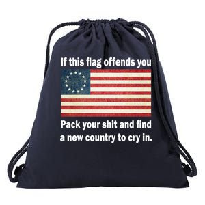 Funny Offensive Betsy Ross Flag Drawstring Bag