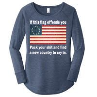 Funny Offensive Betsy Ross Flag Women's Perfect Tri Tunic Long Sleeve Shirt