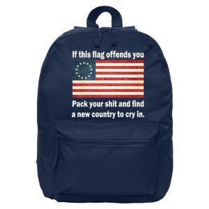 Funny Offensive Betsy Ross Flag 16 in Basic Backpack