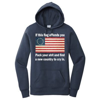 Funny Offensive Betsy Ross Flag Women's Pullover Hoodie