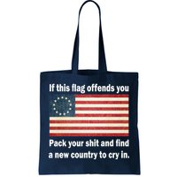 Funny Offensive Betsy Ross Flag Tote Bag