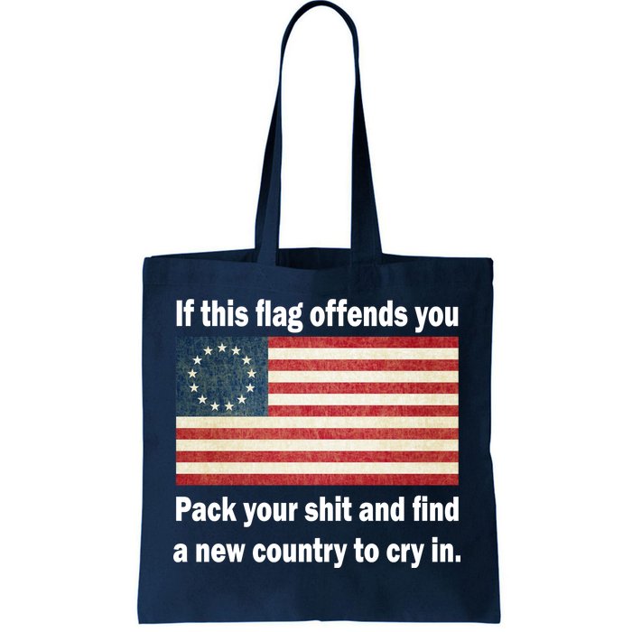 Funny Offensive Betsy Ross Flag Tote Bag