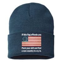 Funny Offensive Betsy Ross Flag Sustainable Knit Beanie