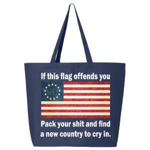 Funny Offensive Betsy Ross Flag 25L Jumbo Tote