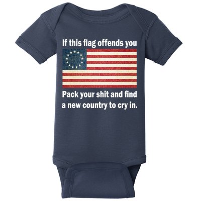 Funny Offensive Betsy Ross Flag Baby Bodysuit