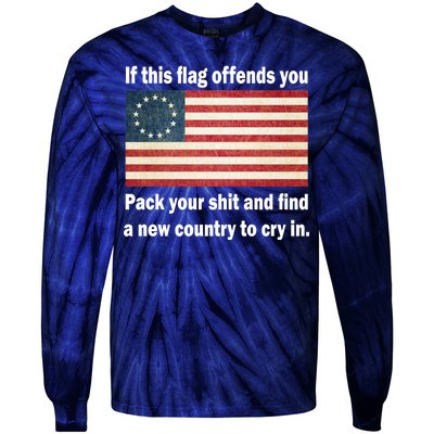 Funny Offensive Betsy Ross Flag Tie-Dye Long Sleeve Shirt