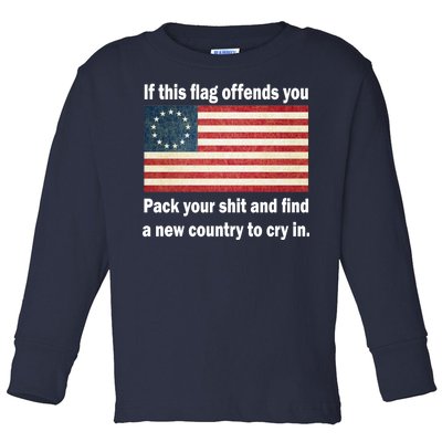 Funny Offensive Betsy Ross Flag Toddler Long Sleeve Shirt