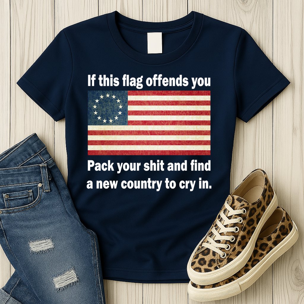 Funny Offensive Betsy Ross Flag Womens T-Shirt