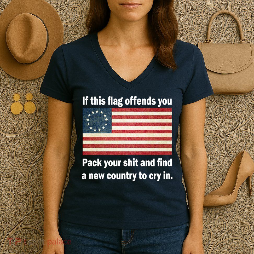 Funny Offensive Betsy Ross Flag Women's V-Neck T-Shirt