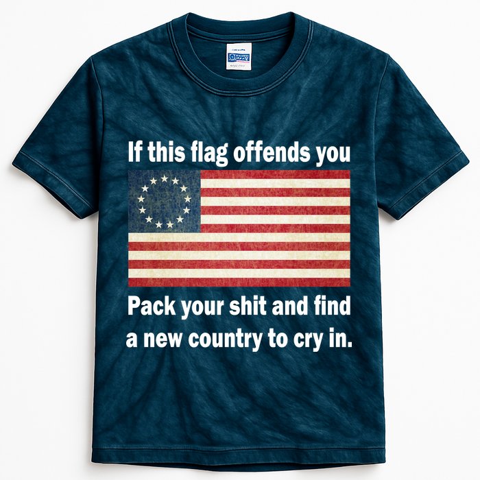 Funny Offensive Betsy Ross Flag Kids Tie-Dye T-Shirt