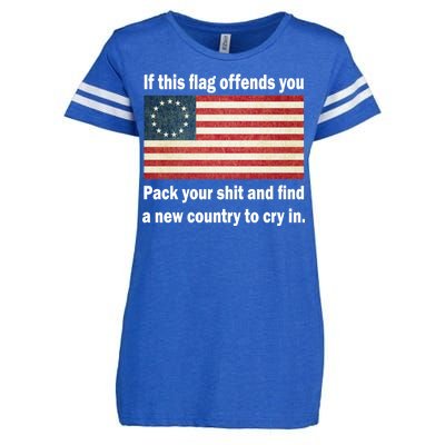 Funny Offensive Betsy Ross Flag Enza Ladies Jersey Football T-Shirt