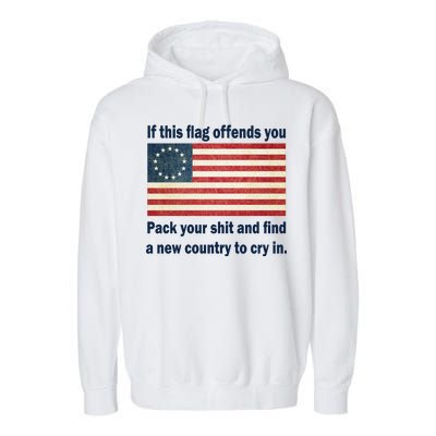 Funny Offensive Betsy Ross Flag Garment-Dyed Fleece Hoodie