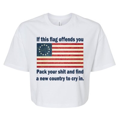 Funny Offensive Betsy Ross Flag Bella+Canvas Jersey Crop Tee