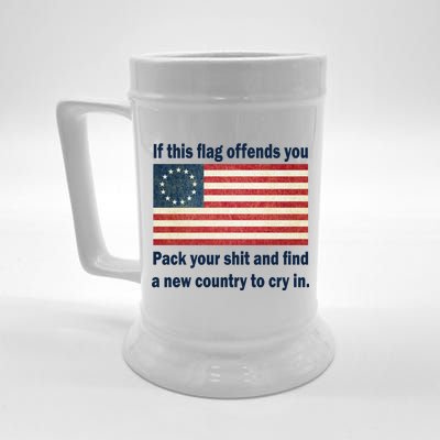 Funny Offensive Betsy Ross Flag Beer Stein