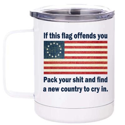 Funny Offensive Betsy Ross Flag 12 oz Stainless Steel Tumbler Cup