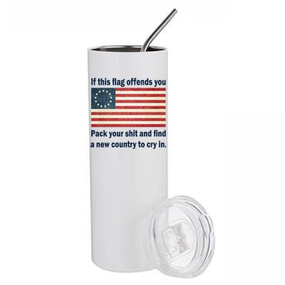 Funny Offensive Betsy Ross Flag Stainless Steel Tumbler