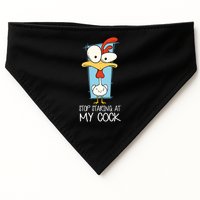 Funny Offensive Stop Staring At My Cock USA-Made Doggie Bandana