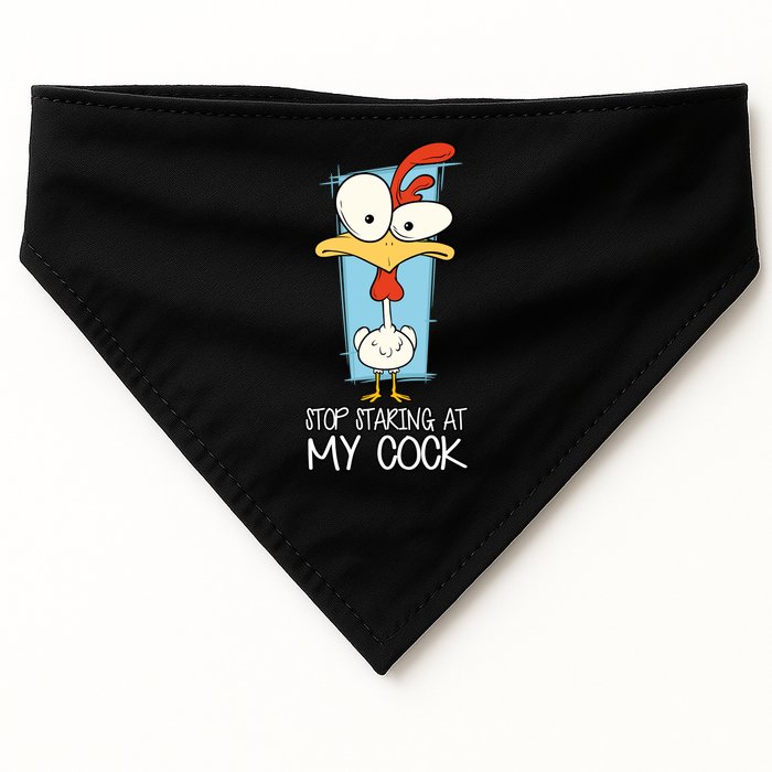 Funny Offensive Stop Staring At My Cock USA-Made Doggie Bandana