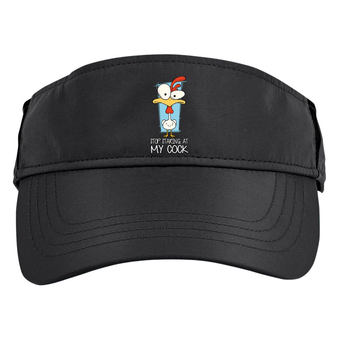 Funny Offensive Stop Staring At My Cock Adult Drive Performance Visor