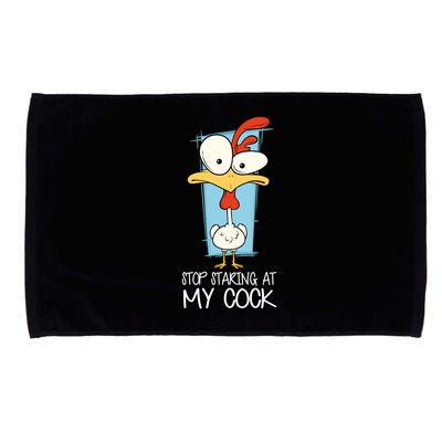 Funny Offensive Stop Staring At My Cock Microfiber Hand Towel