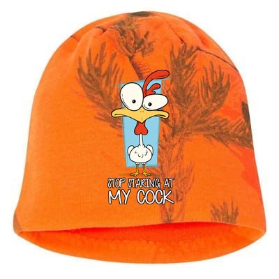 Funny Offensive Stop Staring At My Cock Kati - Camo Knit Beanie