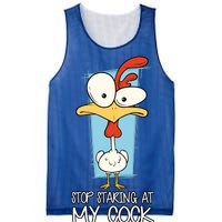 Funny Offensive Stop Staring At My Cock Mesh Reversible Basketball Jersey Tank