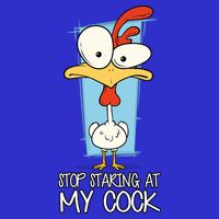 Funny Offensive Stop Staring At My Cock Women's V-Neck T-Shirt